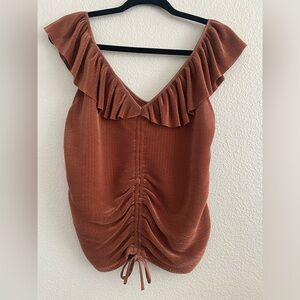 Express v-neck ruffled blouse M